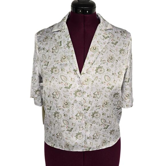 NWT NEW Women's Wilfred Silky Feel Paisley Lavender Button Down Blouse | Size XS - Picture 1 of 10